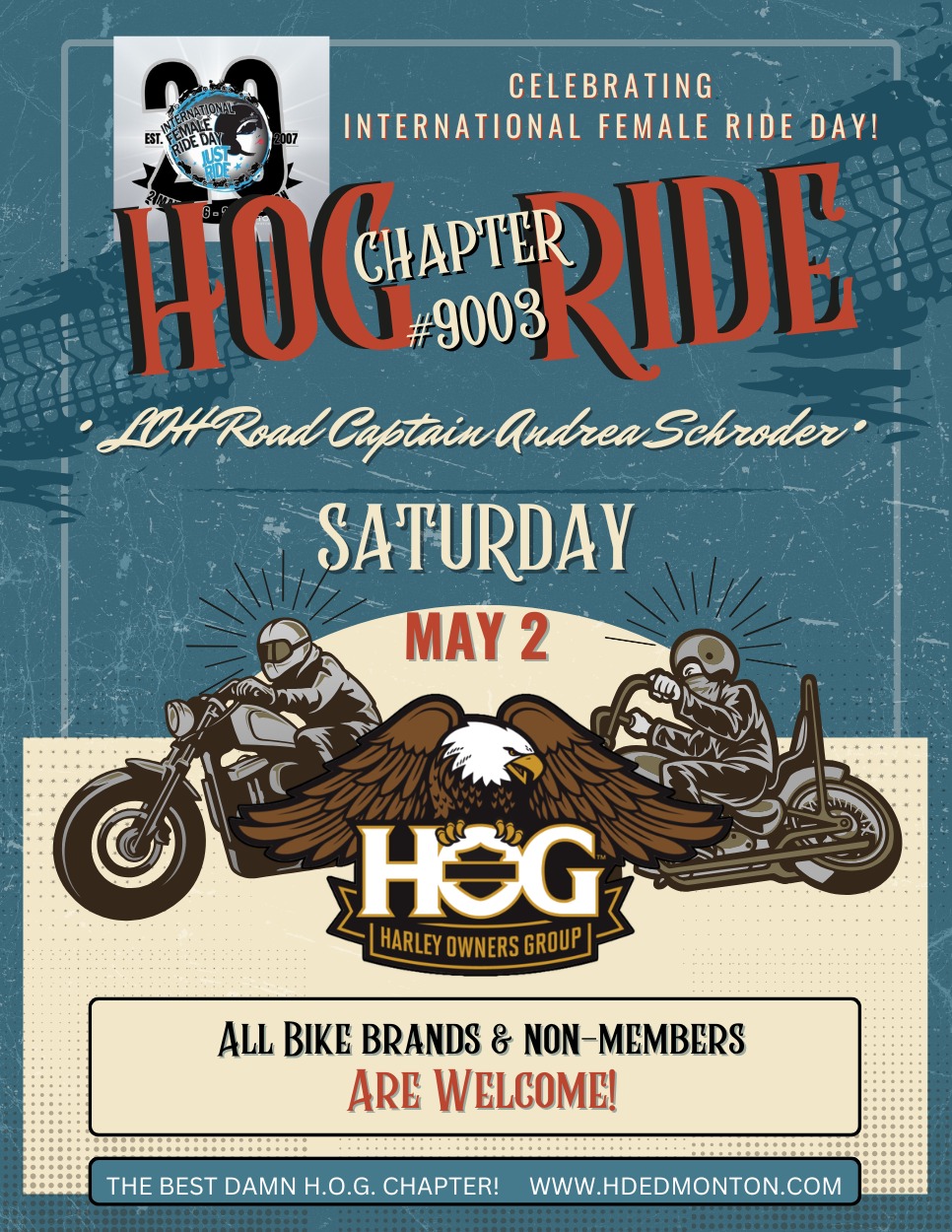International Female Ride Day - HOG Edmonton Chapter #9003 Ride to Cornerstone Café
