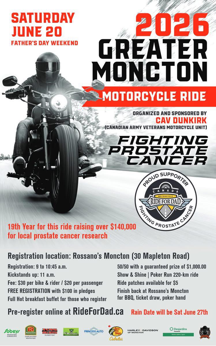 2026 Greater Moncton Motorcycle Ride (Ride for Dad)